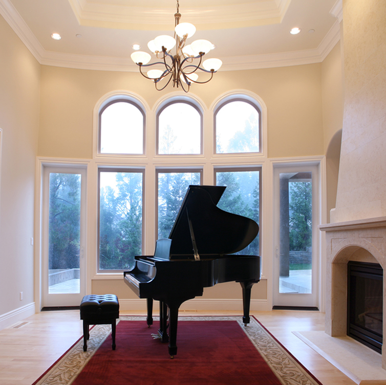 Grand Piano in Luxury Living Room